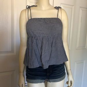 BCBG Generation M Gray Striped Womens Top Blouse